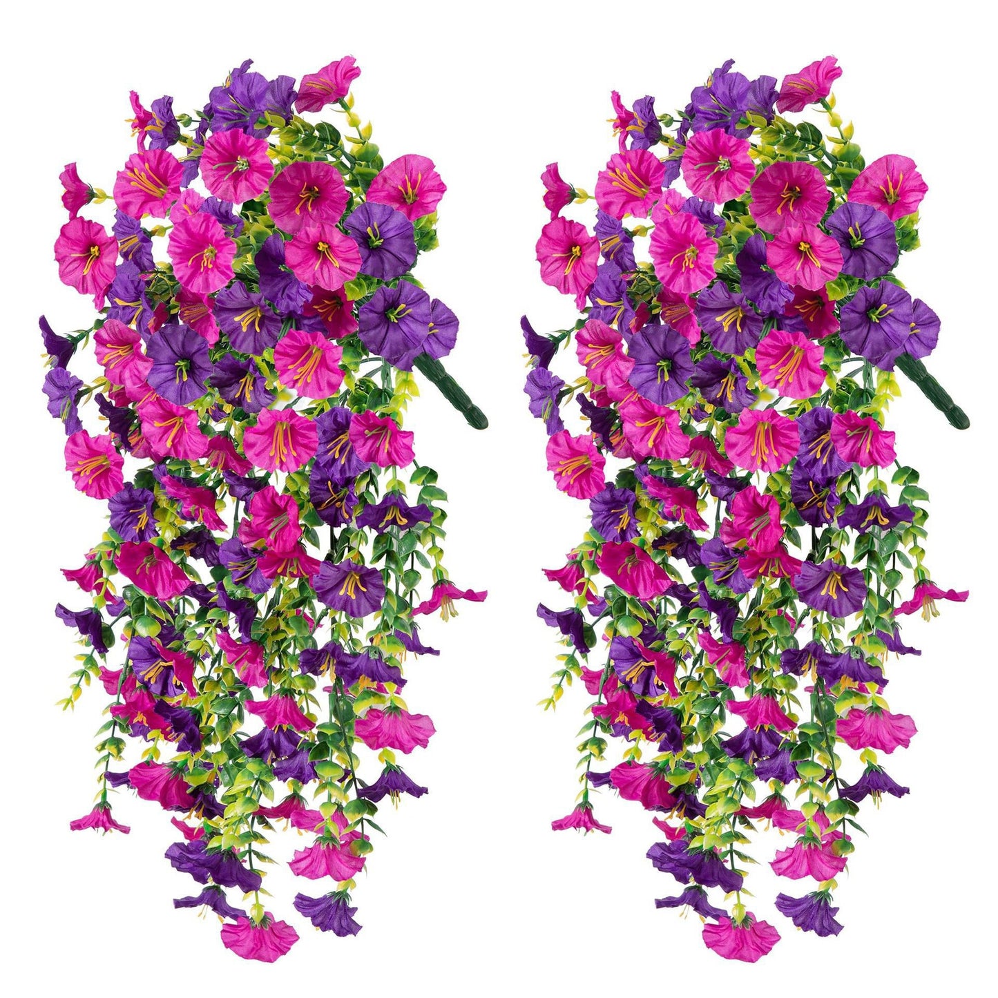 🌸 Lifelike Artificial Hanging Vines | Weatherproof Purple Trumpet Flowers for Year-Round Beauty-LT