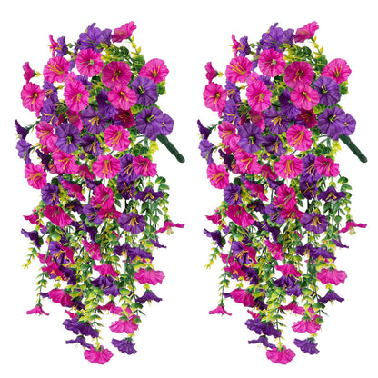 🌸 Lifelike Artificial Hanging Vines | Weatherproof Purple Trumpet Flowers for Year-Round Beauty-LT