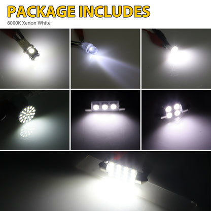 Ultimate 42-Piece Ultra-Bright Car LED Interior Upgrade Kit - Universal Compatibility Dome, Map & License Plate Lights-XXS