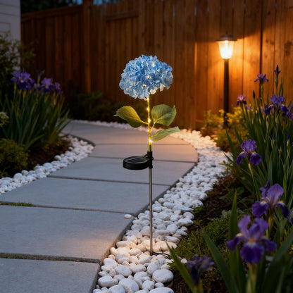 Solar-Powered Hydrangea Flower Lights, Waterproof Outdoor Decor Lights with No Electricity Cost-XXS