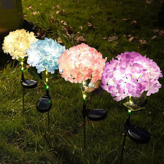 Solar-Powered Hydrangea Flower Lights, Waterproof Outdoor Decor Lights with No Electricity Cost-XXS