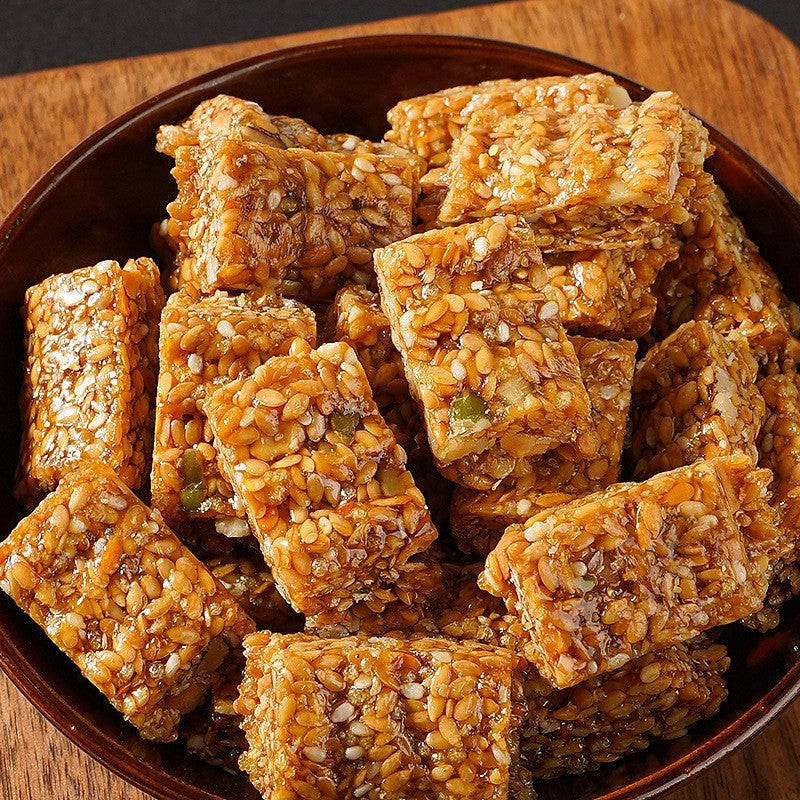 🌰Low Sugar Flaxseed Walnut Crisp Bars, Rich in Omega-3 & Dietary Fiber, Antioxidant Healthy Nut Snack for Blood Sugar & Cholesterol Support-WBJ