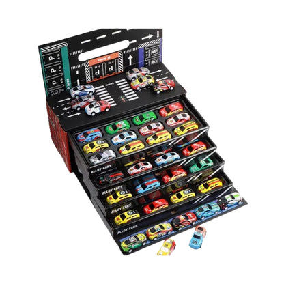 48PCS Mini Alloy Car Set with Container Storage Truck – Pull Back Racing Toys for Kids-YOY