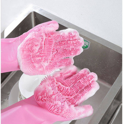 2-in-1 Silicone Pet Grooming & Dishwashing Gloves | Anti-Scratch, Easy Clean-TTT