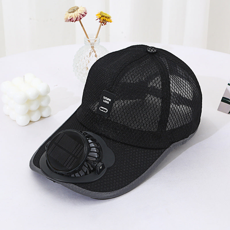 🌞Dual Fan Solar Powered Baseball Cap - Adjustable Speed, Breathable Mesh for Outdoor Sports-LT