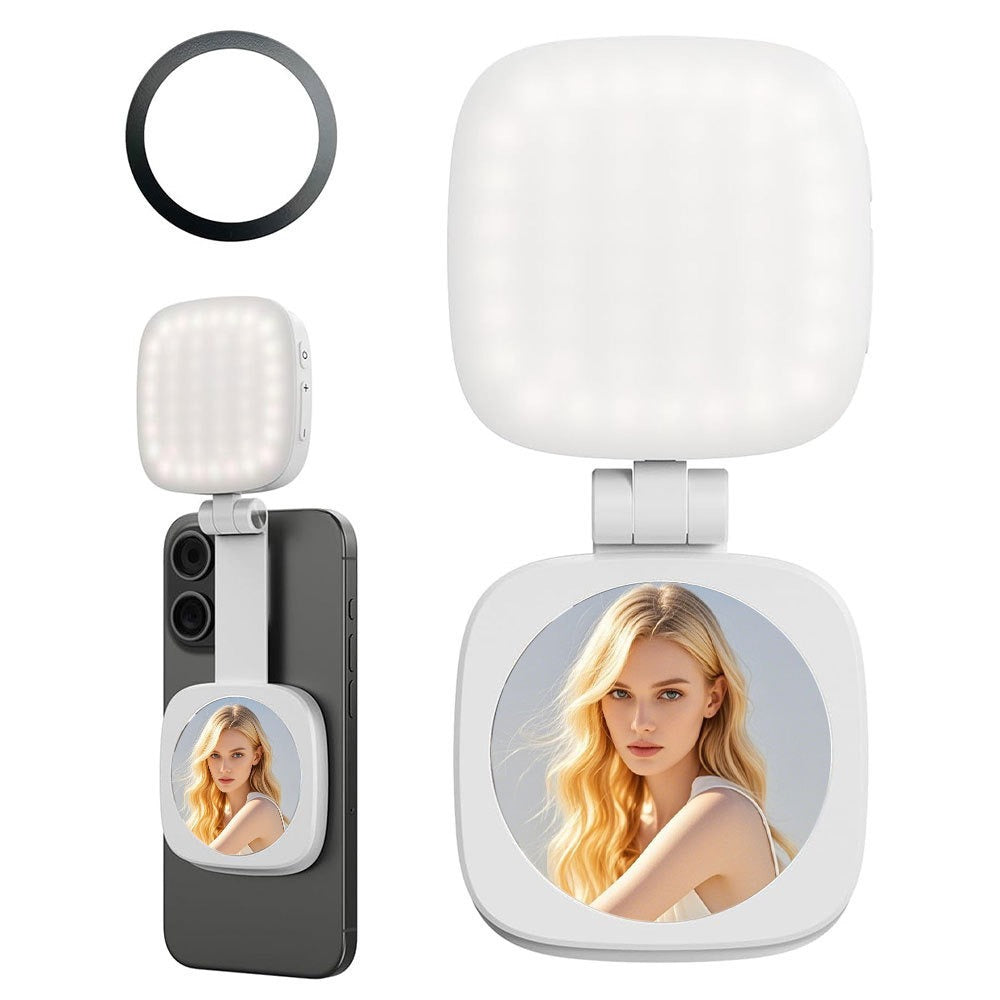 🤳 Your Pocket Photo Studio & Vanity Mirror in One! ✨ Say goodbye to bad lighting & dark shadows. Snap, flip, and glow anywhere! 💄-QZZ