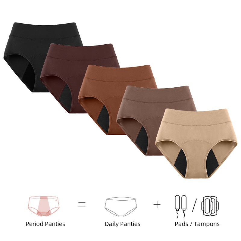 High Waist Period Underwear, Leakproof Absorbent Menstrual Panties, Breathable Tummy Control Briefs for Women-TTT