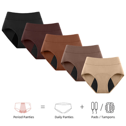 High Waist Period Underwear, Leakproof Absorbent Menstrual Panties, Breathable Tummy Control Briefs for Women-TTT