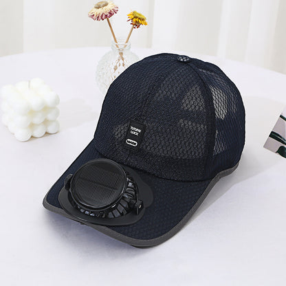🌞Dual Fan Solar Powered Baseball Cap - Adjustable Speed, Breathable Mesh for Outdoor Sports-LT