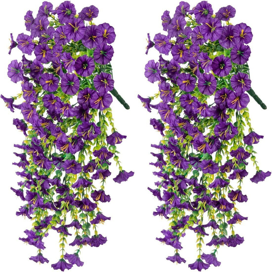 🌸 Lifelike Artificial Hanging Vines | Weatherproof Purple Trumpet Flowers for Year-Round Beauty-LT