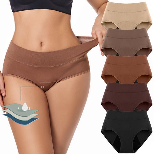 High Waist Period Underwear, Leakproof Absorbent Menstrual Panties, Breathable Tummy Control Briefs for Women-TTT