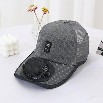 🌞Dual Fan Solar Powered Baseball Cap - Adjustable Speed, Breathable Mesh for Outdoor Sports-LT