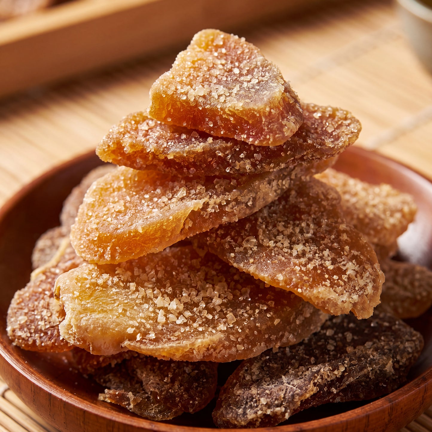 Premium Crystallized Brown Sugar Ginger Slices - Thick Cut, Chewy & Pure Natural Energy-XXS