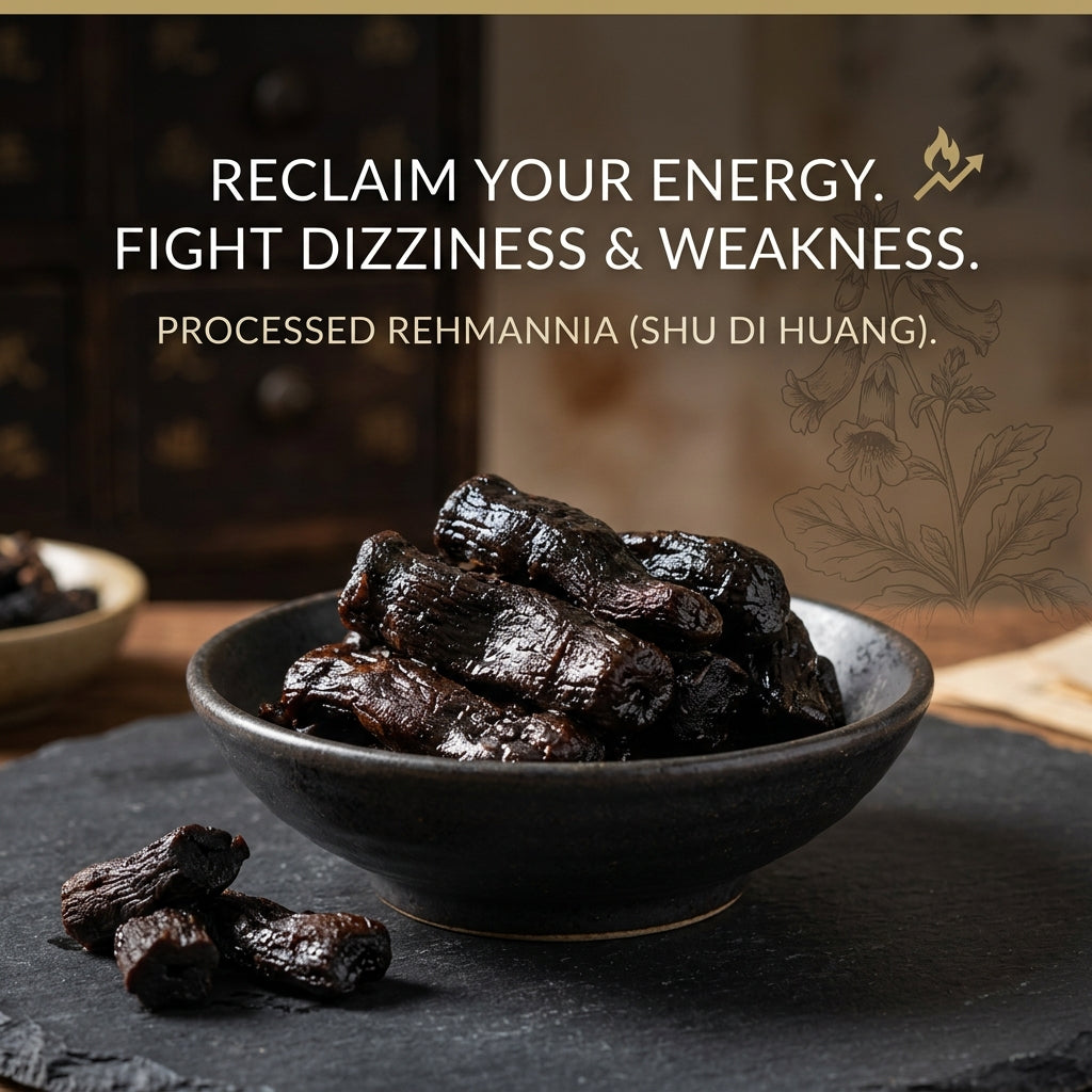 Premium Nine-Times Steamed & Sun-Dried Prepared Rehmannia Root, Household Essential-SUY