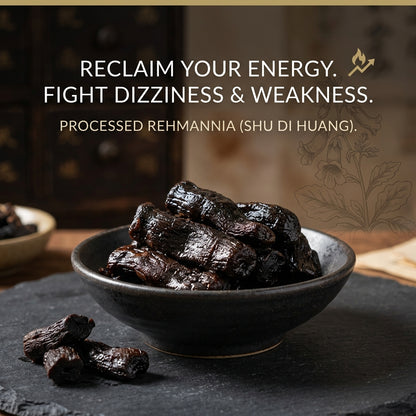 Premium Nine-Times Steamed & Sun-Dried Prepared Rehmannia Root, Household Essential-SUY