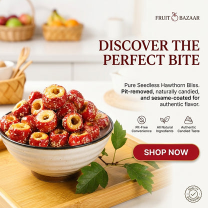 GutRest Freeze-Dried Sesame Candied Hollow Hawthorn Rings | Natural Digestive Snack, Eases Bloating & Gas, Boost Appetite, Relieve Dizziness & Improve Restless Sleep-SUY