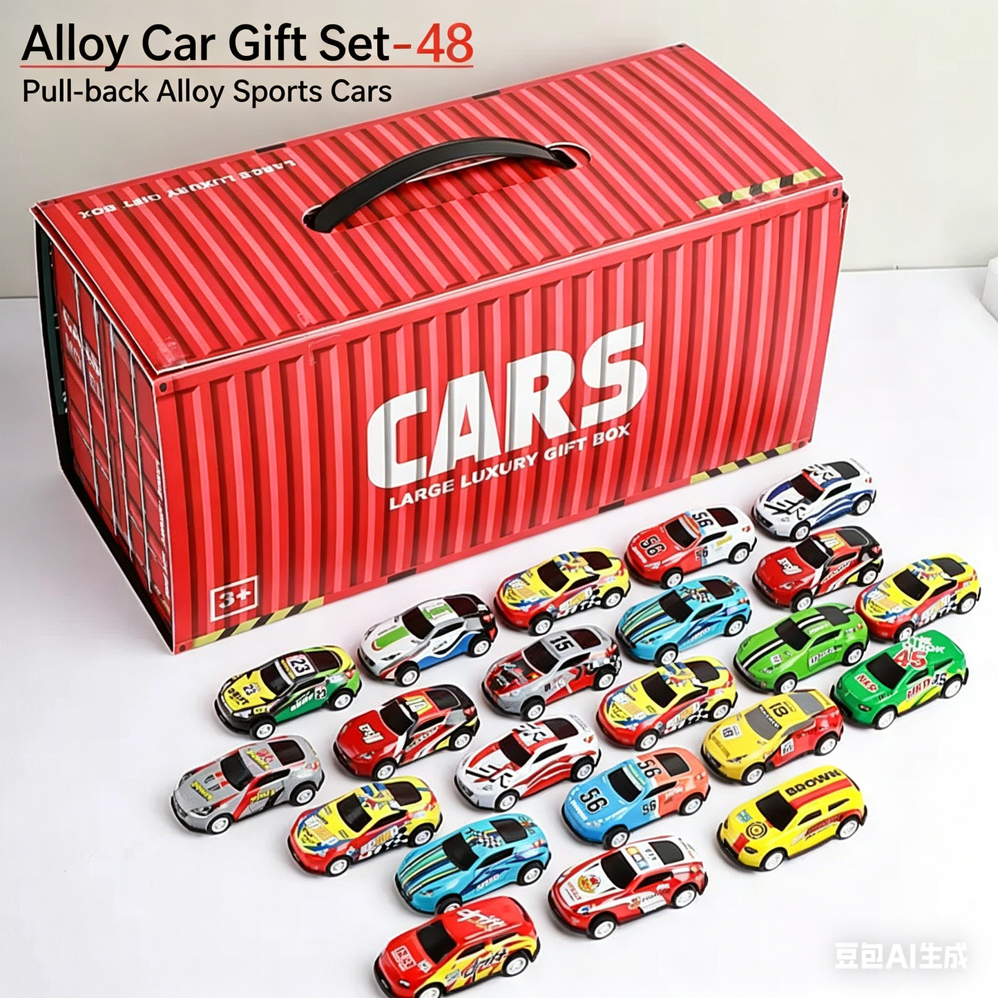 48PCS Mini Alloy Car Set with Container Storage Truck – Pull Back Racing Toys for Kids-YOY