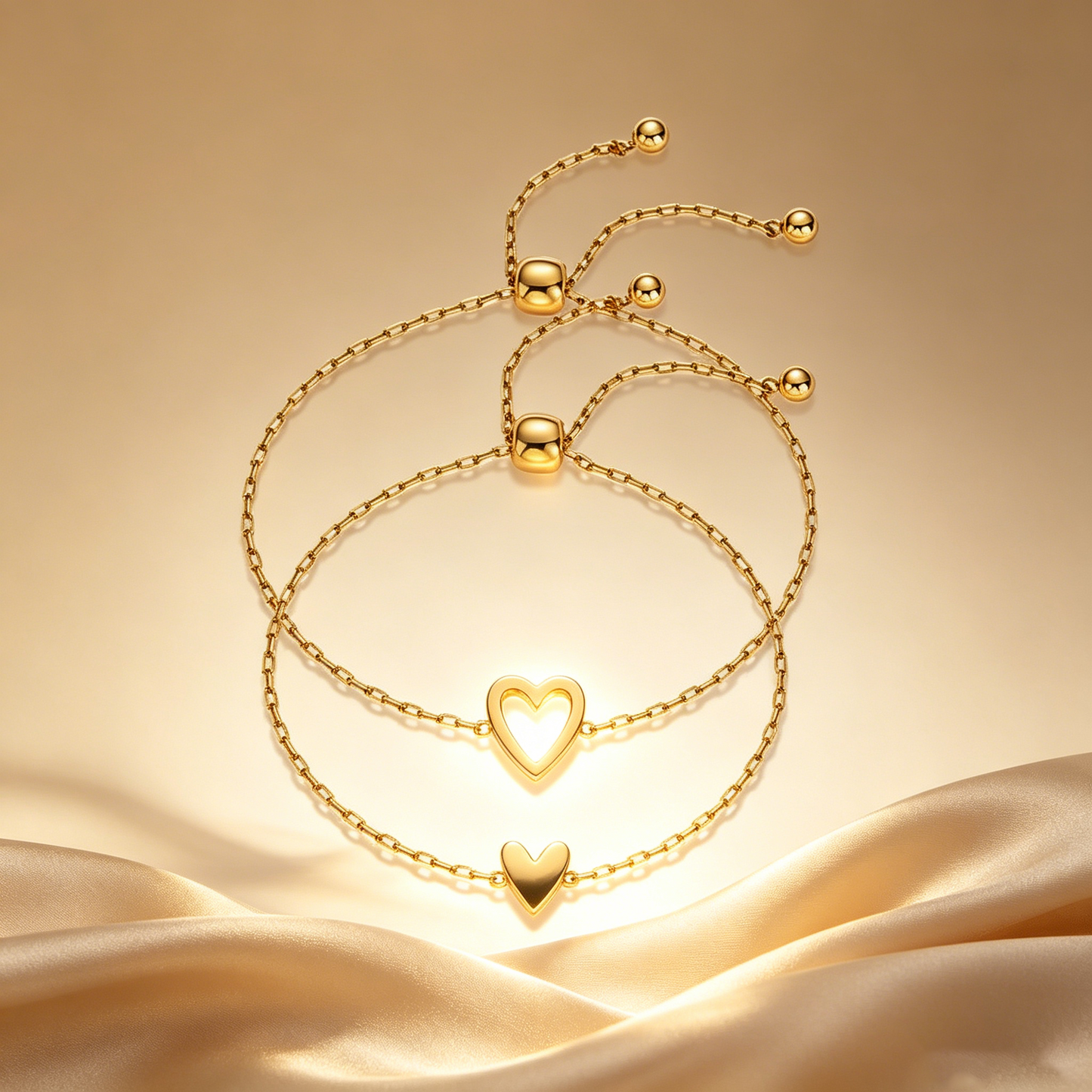 💫Luxury Gold Heart Bracelet for Women 💖Adjustable Elegant Chain Bracelet Fashion Jewelry-YOY
