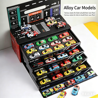 48PCS Mini Alloy Car Set with Container Storage Truck – Pull Back Racing Toys for Kids-YOY