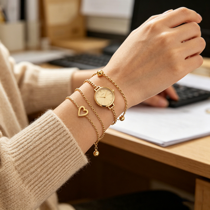 💫Luxury Gold Heart Bracelet for Women 💖Adjustable Elegant Chain Bracelet Fashion Jewelry-YOY