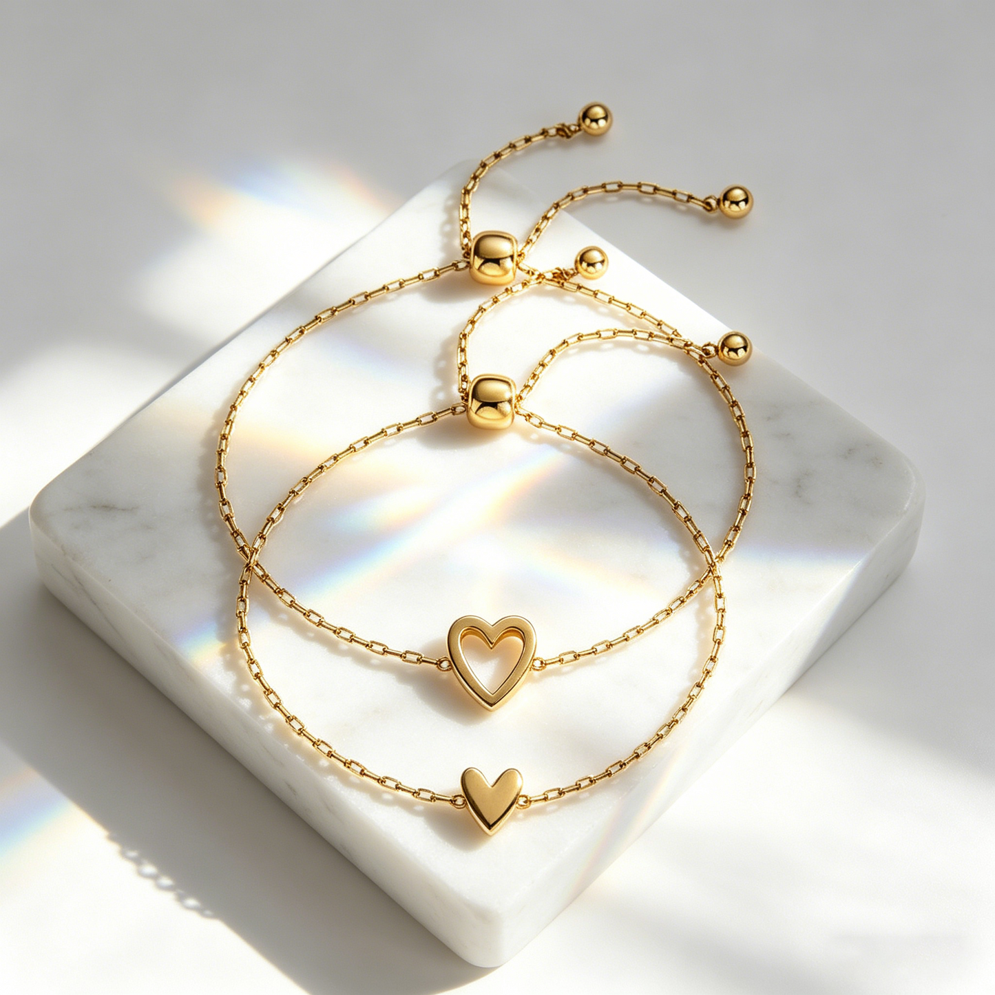 💫Luxury Gold Heart Bracelet for Women 💖Adjustable Elegant Chain Bracelet Fashion Jewelry-YOY