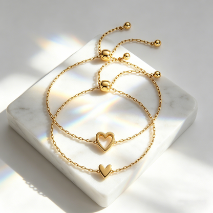 💫Luxury Gold Heart Bracelet for Women 💖Adjustable Elegant Chain Bracelet Fashion Jewelry-YOY