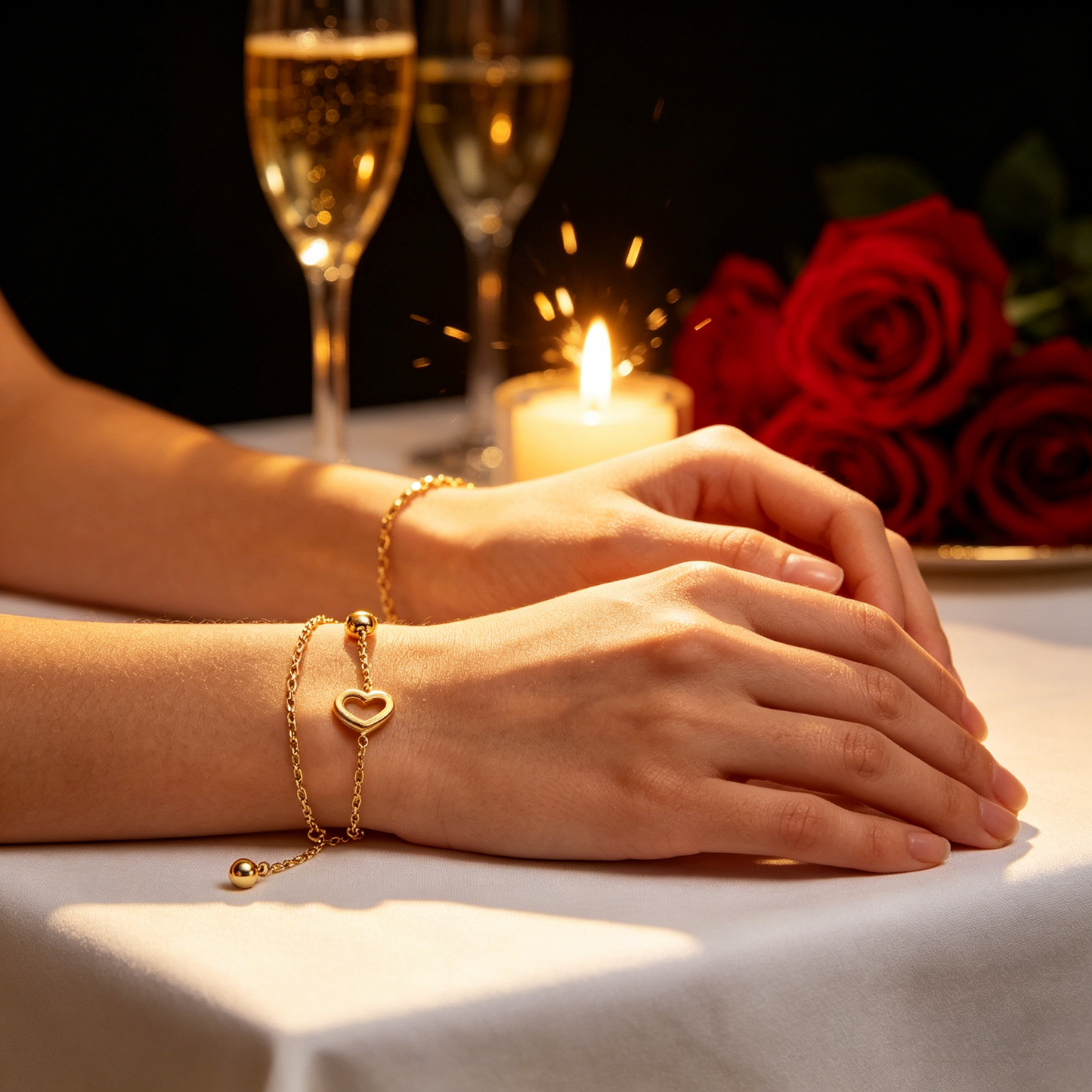 💫Luxury Gold Heart Bracelet for Women 💖Adjustable Elegant Chain Bracelet Fashion Jewelry-YOY