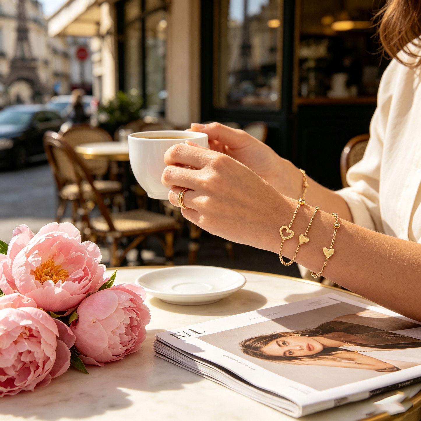 💫Luxury Gold Heart Bracelet for Women 💖Adjustable Elegant Chain Bracelet Fashion Jewelry-YOY