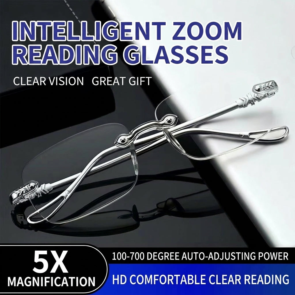 New Blue Light Blocking Progressive Rimless HD Fashion Reading Glasses-SUY