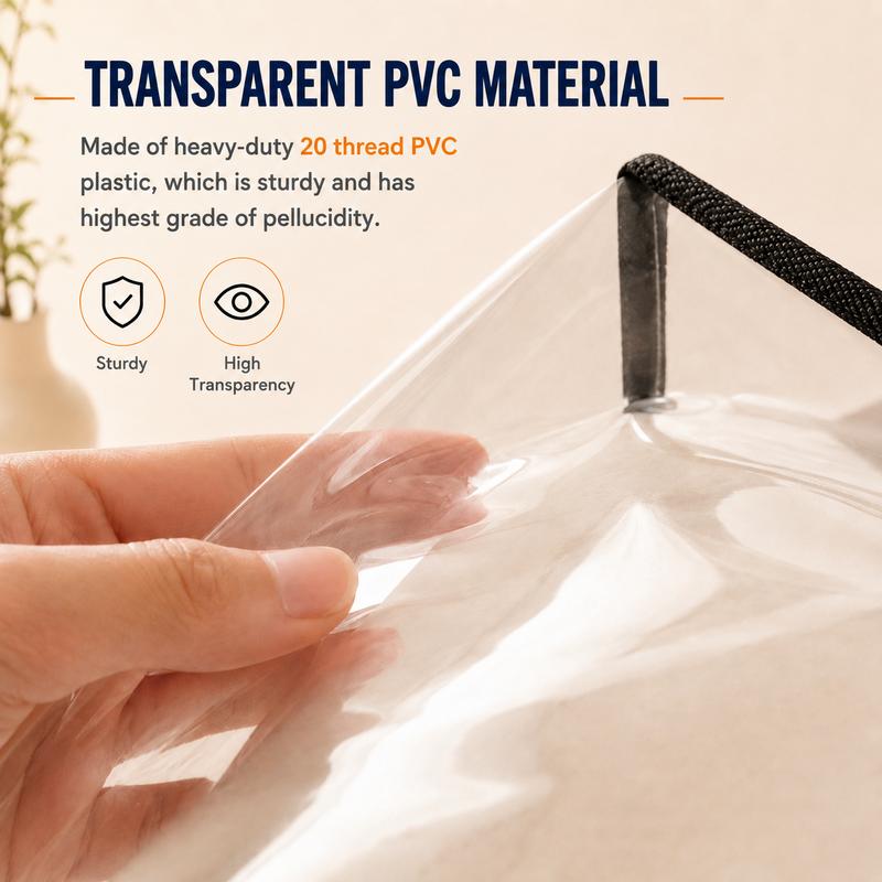 Clear PVC Storage Bags with Zipper, Waterproof Foldable Organizer for Clothes, Toys, and Household Items-TTT