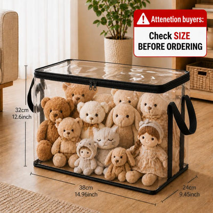Clear PVC Storage Bags with Zipper, Waterproof Foldable Organizer for Clothes, Toys, and Household Items-TTT