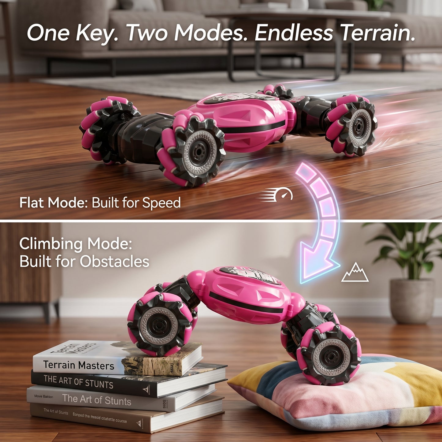 🚗Twist & Turn Gesture RC Car - No More Boring Toys! Dual Control Mode, All-Terrain Drift Stunt Car with Auto Demo & LED Light Show-AUX
