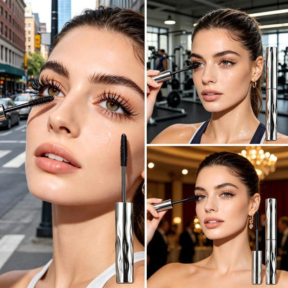 Steel tube spiral mascara, featuring a special spiral brush head made of steel – long-lasting and waterproof, providing 24-hour wear, easy to apply, and keeps each lash individually long and curled for an extended period. -AUX