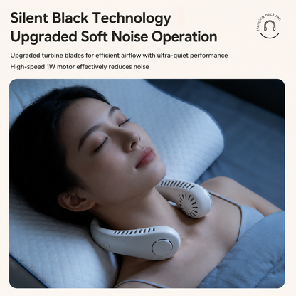 ❄️BreezeBud Bladeless Neck Fan | Hands-Free, No Hair-Tangle, USB Rechargeable Cooler for Summer Adventures & Everyday Life-WBJ