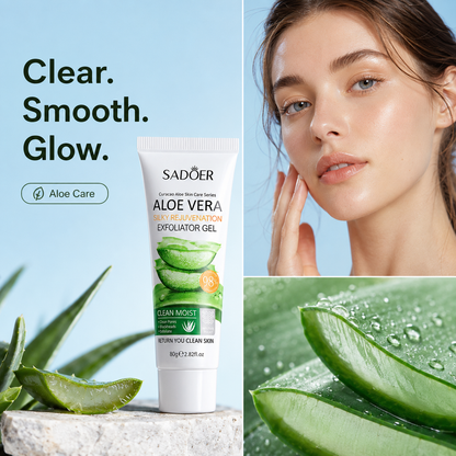 ✨ Gentle Aloe Face Exfoliator – Clear Dead Skin, Blackheads & Dullness-LT