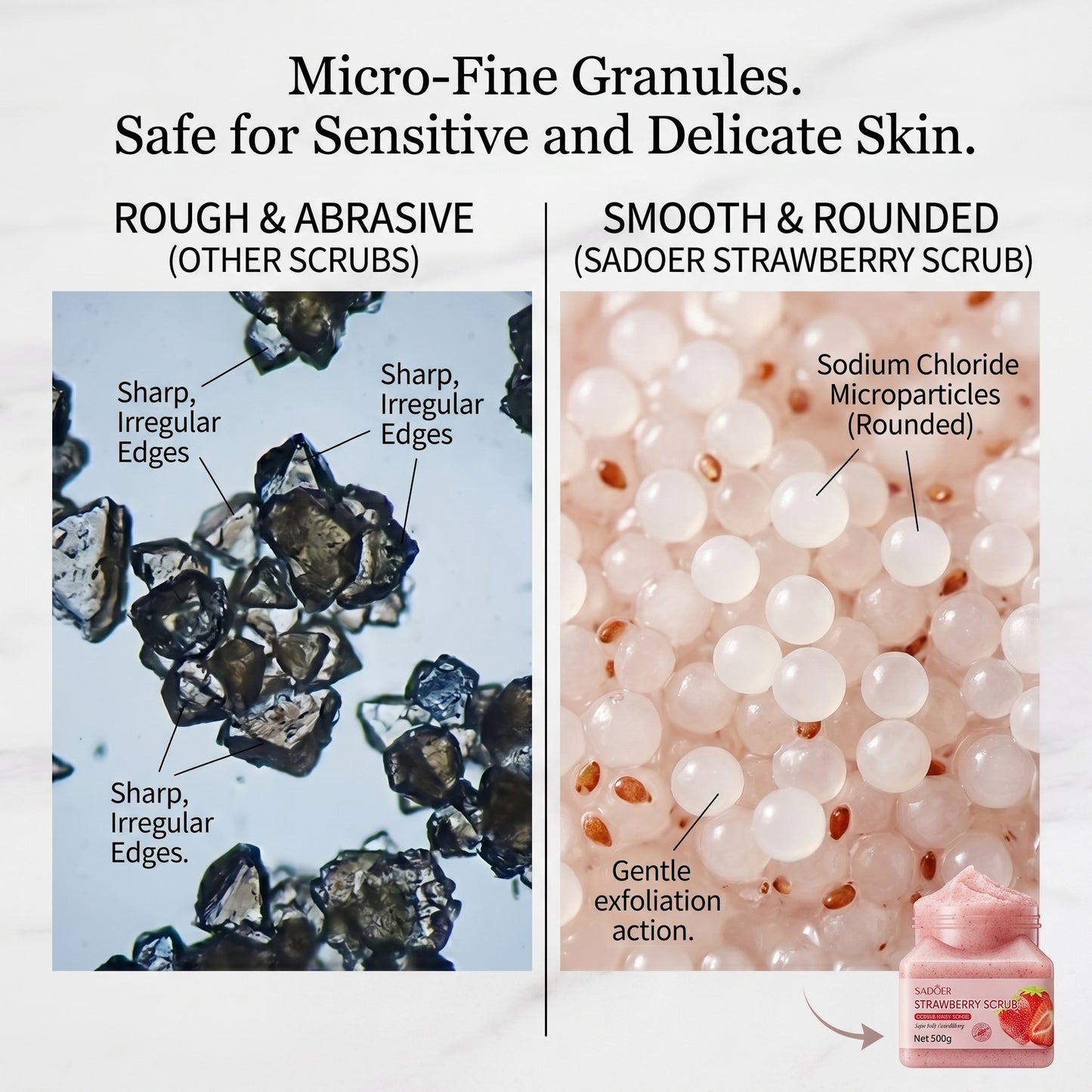 ⚠️Please take good care of your skin! ✅This 17.64 oz gentle exfoliating scrub is suitable for all skin types.🎁-XXS