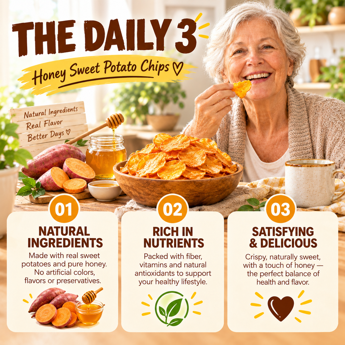 Golden Honey-Glazed Sweet Potato Chips – Slow-Baked, Non-GMO & Guilt-Free LGZ