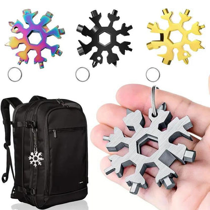 18-in-1 Multi-Function Snowflake Wrench🔧Outdoor, Cycling & Emergency Repair Tool-YOY