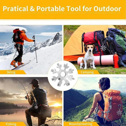 18-in-1 Multi-Function Snowflake Wrench🔧Outdoor, Cycling & Emergency Repair Tool-YOY