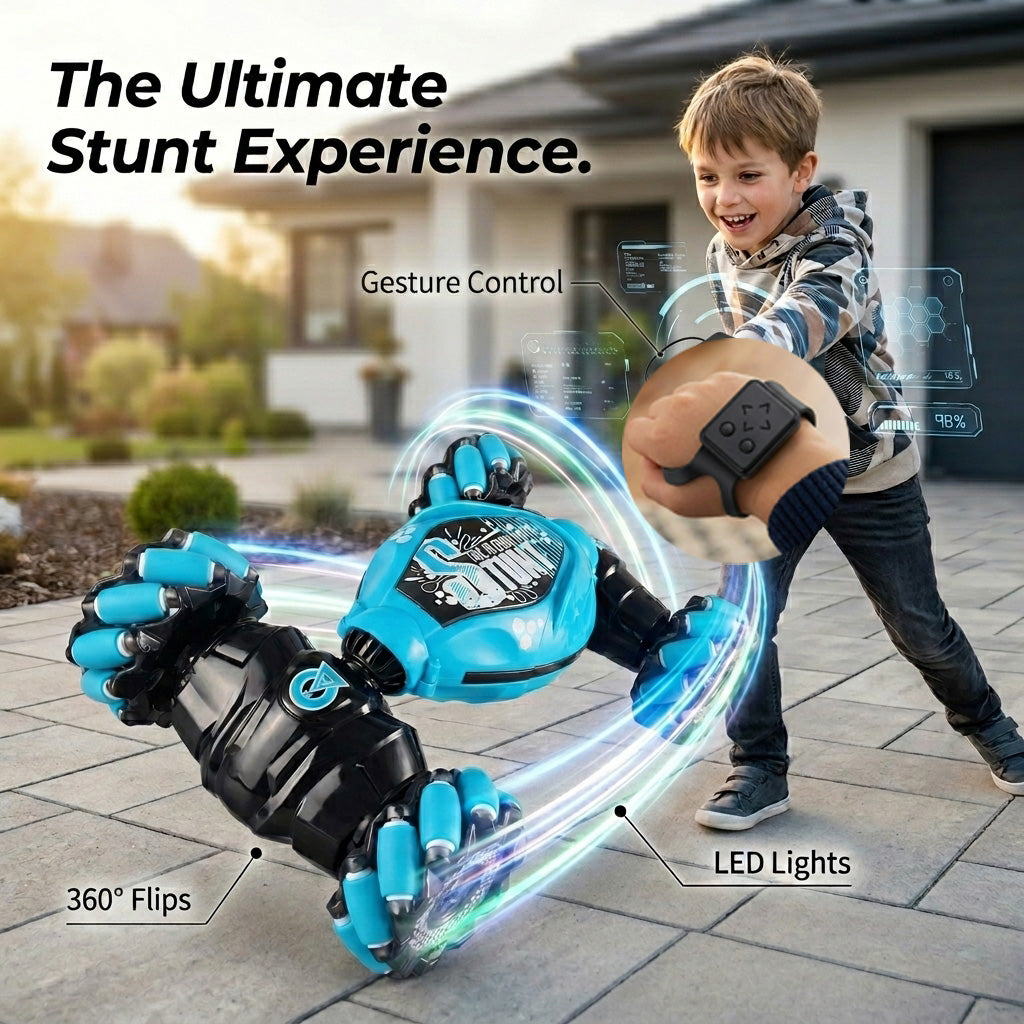 🚗Twist & Turn Gesture RC Car - No More Boring Toys! Dual Control Mode, All-Terrain Drift Stunt Car with Auto Demo & LED Light Show-AUX