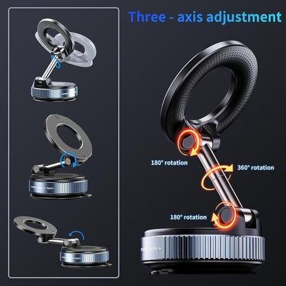 Magnetic Car Phone Mount, Strong Suction Cup Dashboard Holder, 360° Rotation Foldable Cell Phone Stand for Car-TTT