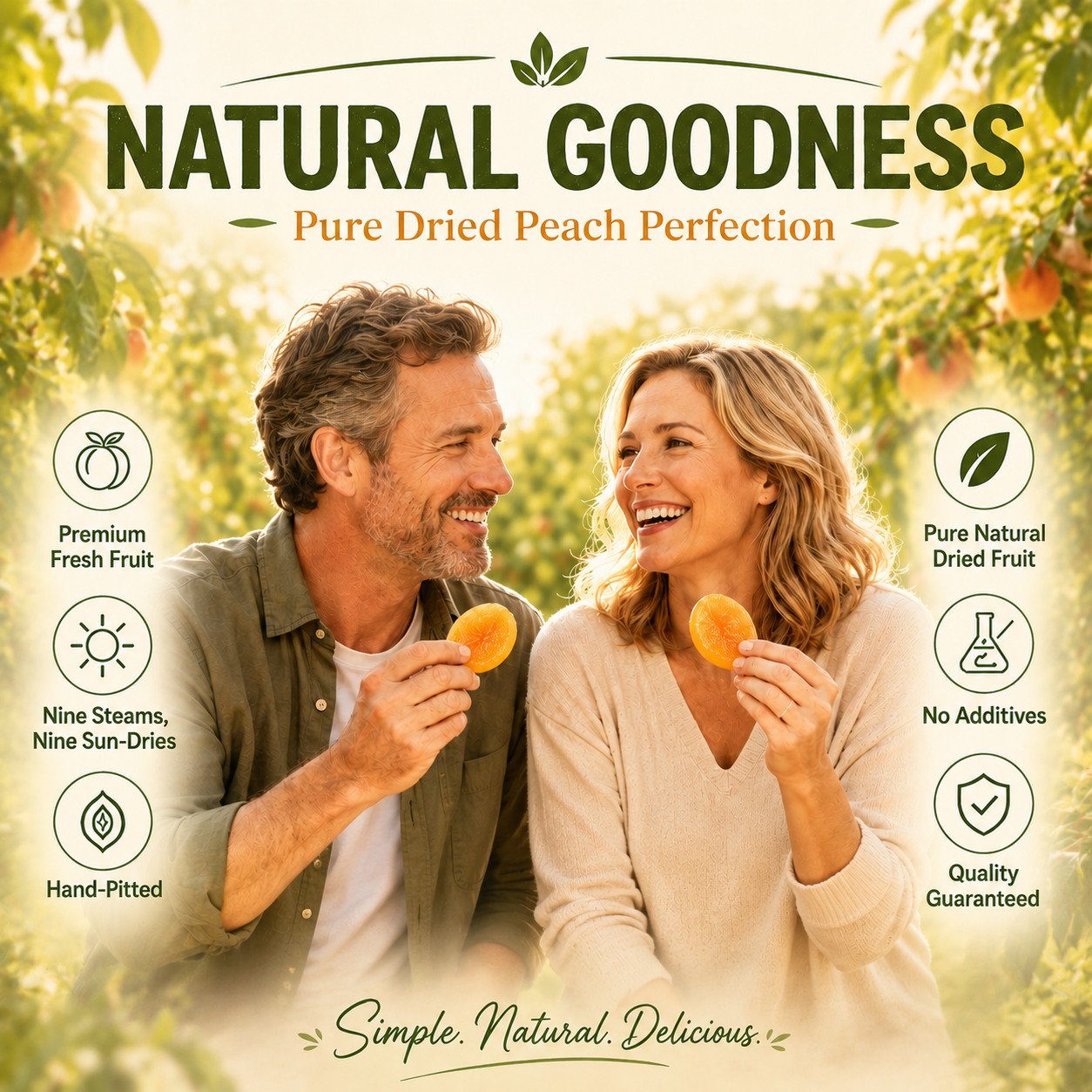 100% Pure Natural Dried Yellow Peach-Healthy blood sugar support.-YOY