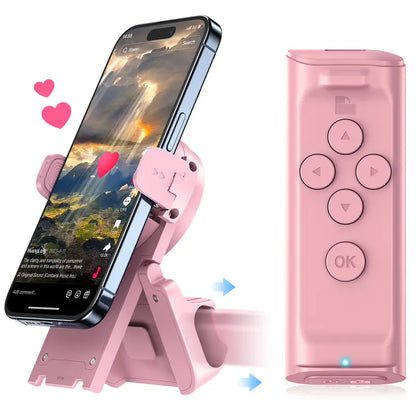 Wireless Bluetooth Remote Scroller & Phone Stand Set | Hands-Free Camera Shutter 📱✨ LGZ