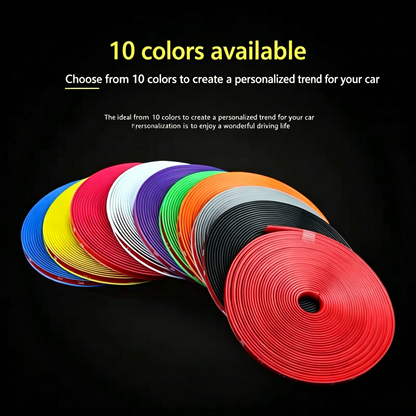 ❌ Stop Curb Rash! 8m Universal Car Wheel Rim Protector Strip 🚗| DIY Anti-Scratch Rubber Tire Guard Line-QZZ