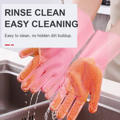 2-in-1 Silicone Pet Grooming & Dishwashing Gloves | Anti-Scratch, Easy Clean-TTT