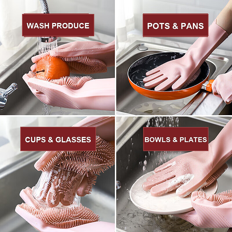 2-in-1 Silicone Pet Grooming & Dishwashing Gloves | Anti-Scratch, Easy Clean-TTT