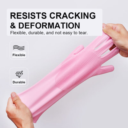 2-in-1 Silicone Pet Grooming & Dishwashing Gloves | Anti-Scratch, Easy Clean-TTT