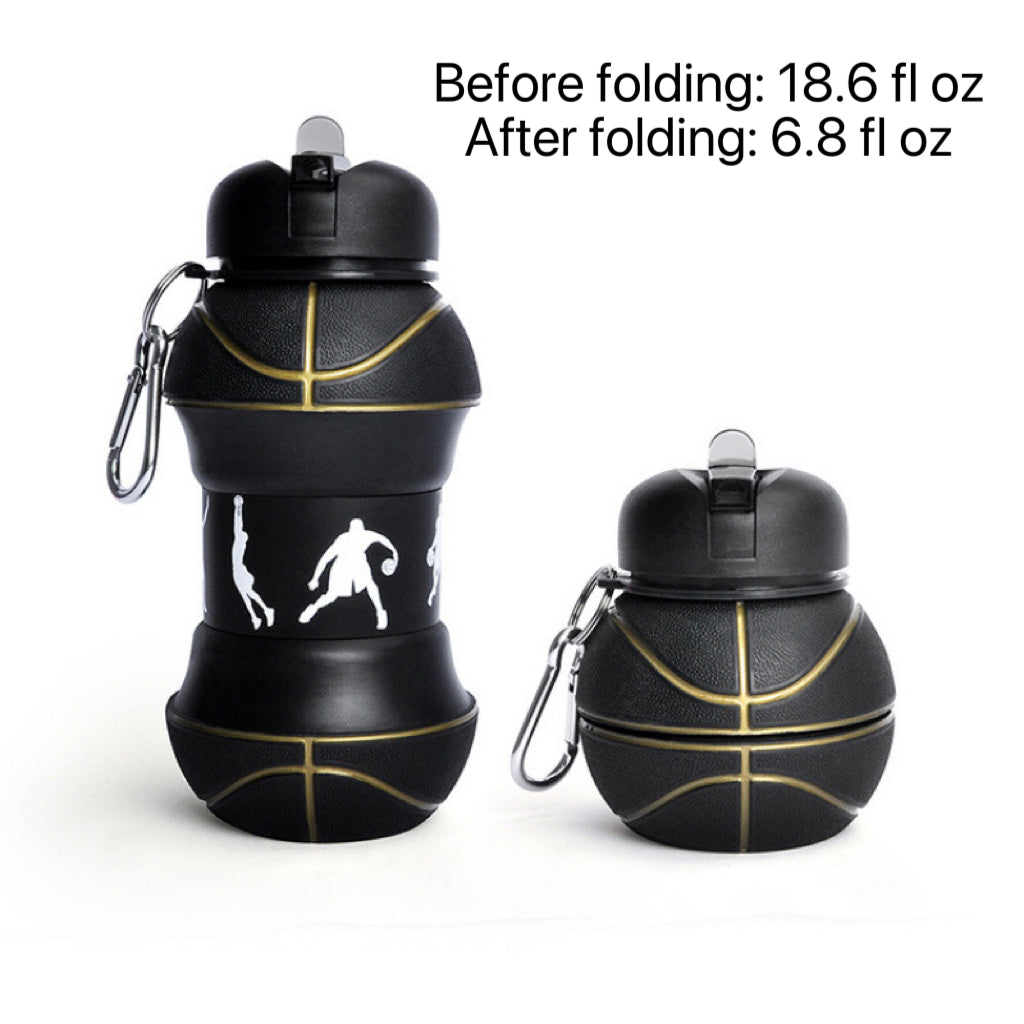 🏀Black and gold basketball water bottle