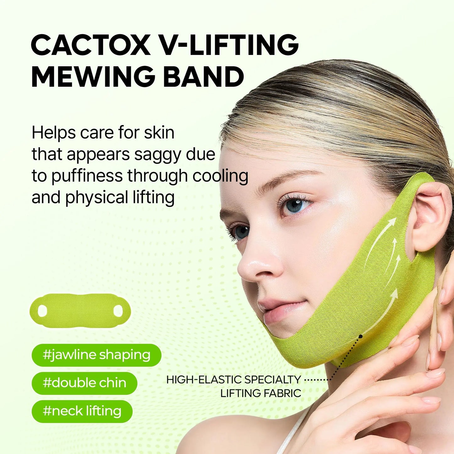 V-Lifting Face Slimming Band, Jawline Shaping Mask for Double Chin, Reusable Elastic Lifting Band for Facial Contouring-TTT