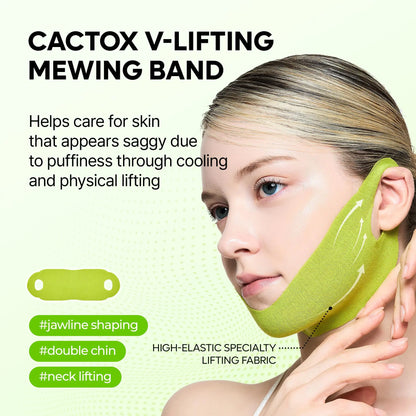 V-Lifting Face Slimming Band, Jawline Shaping Mask for Double Chin, Reusable Elastic Lifting Band for Facial Contouring-TTT